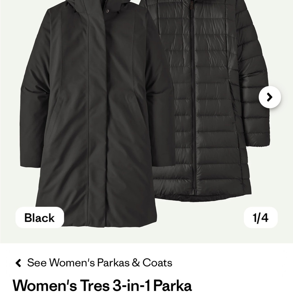Patagonia Women's Black 3-in-1 Parka